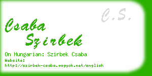 csaba szirbek business card